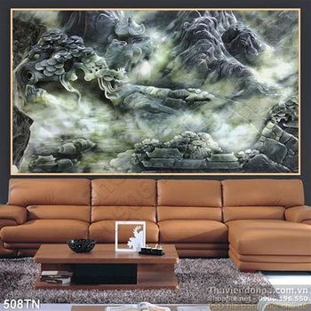 Tranh giả ngọc rồng và núi
