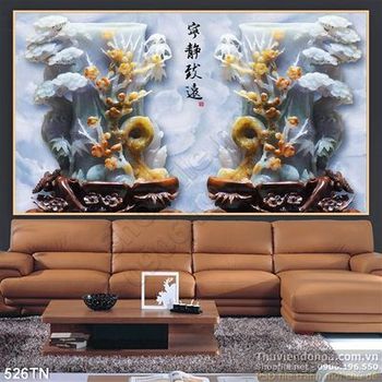 Tranh giả ngọc chậu mai