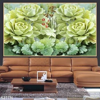 Tranh giả ngọc hoa hồng xanh