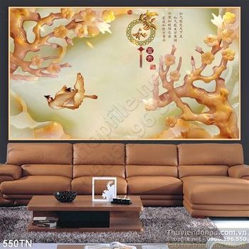 Tranh giả ngọc chim yến và mai
