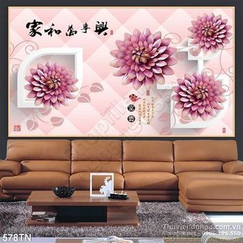 Tranh giả ngọc hoa cúc trang trí