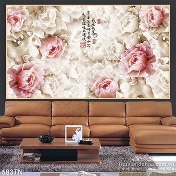 Tranh giả ngọc hoa hồng treo tường