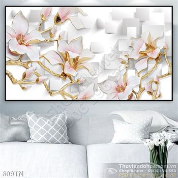 Tranh giả ngọc hoa rang trí