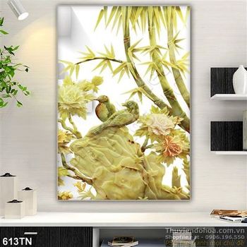 Tranh giả ngọc tre và chim én