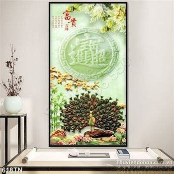 Tranh giả ngọc chim công