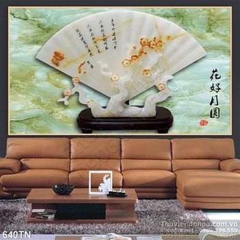 Tranh giả ngọc quạt thư pháp
