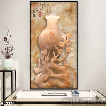 Tranh giả ngọc bình hoa cổ điển