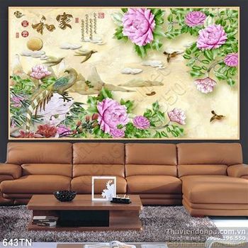 Tranh giả ngọc hoa mẫu đơn