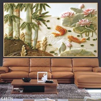 Tranh giả ngọc cá và tre