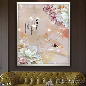 Tranh giả ngọc hoa hồng treo tường