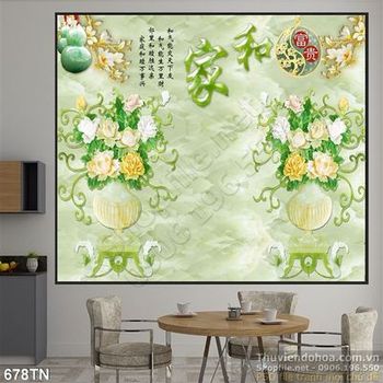 Tranh giả ngọc bình hoa cổ điển