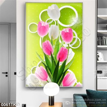 Tranh hoa tulip trang trí phòng khách