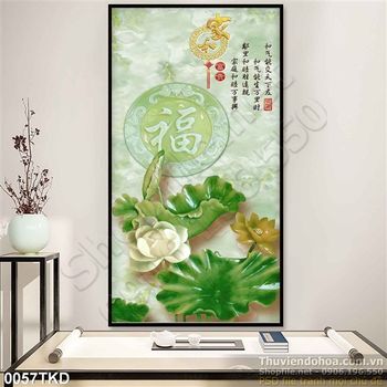 Tranh giả ngọc hoa Sen trang trí phòng khách
