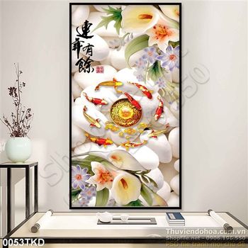 Tranh thư pháp cửu  ngư