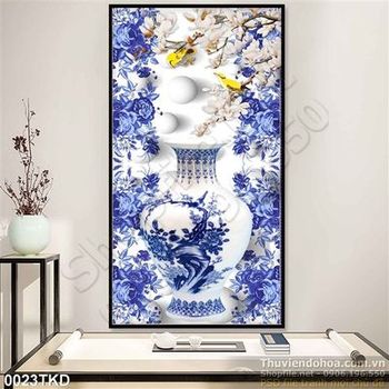 Tranh hoa cổ nghệ thuật trang trí phòng khách