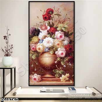 Tranh bình hoa sơn dầu