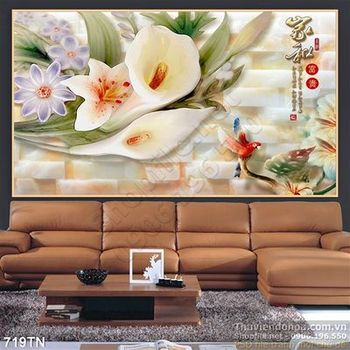 Tranh giả ngọc hoa Vân môn nền gạch