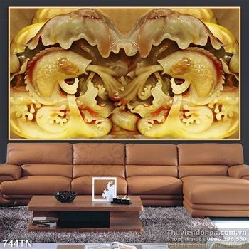 Tranh giả ngọc cá chép phong thủy