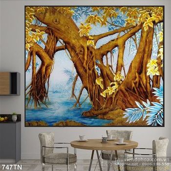 Tranh giả ngọc cây xanh