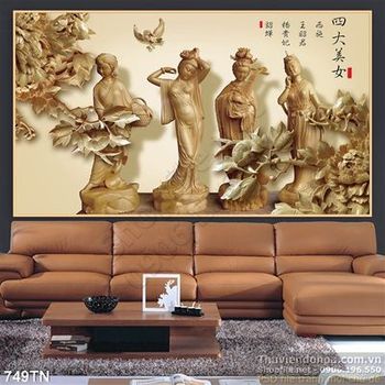 Tranh điêu khắc gỗ tứ đại mỹ nhân Trung hoa