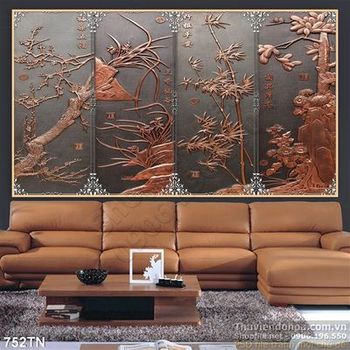 Tranh điêu khắc gỗ cây trang trí