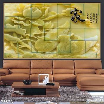 Tranh giả ngọc hoa sen đá