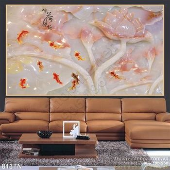 Tranh giả ngọc cá chép phong thủy