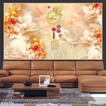 Tranh giả ngọc hoa cúc phong thủy