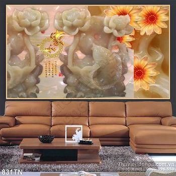 Tranh giả ngọc hoa hoa cúc thư pháp