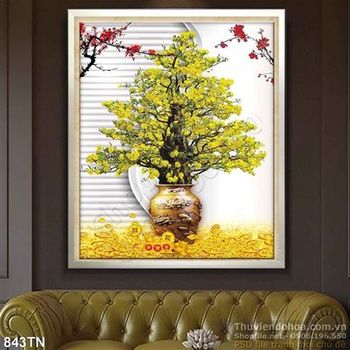 Tranh giả ngọc hoa mai trang trí