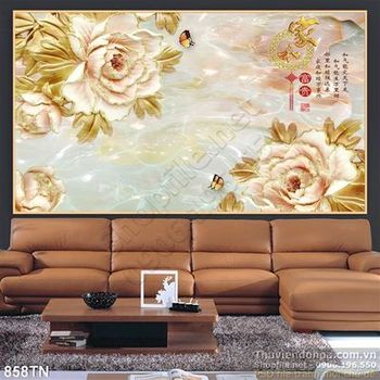 Tranh giả ngọc hoa mẫu đơn