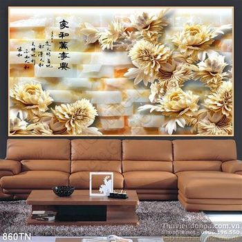 Tranh giả ngọc mẫu đơn trang trí