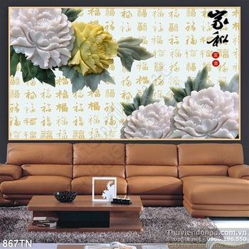 Tranh giả ngọc hoa mẫu đơn