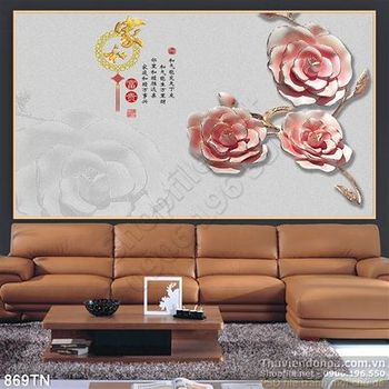 Tranh giả ngọc hoa hồng thư pháp