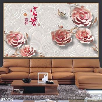 Tranh giả ngọc hoa hồng trang trí