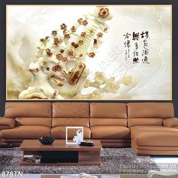 Tranh giả ngọc hoa đào treo tường