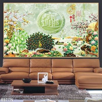 Tranh giả ngọc chim công