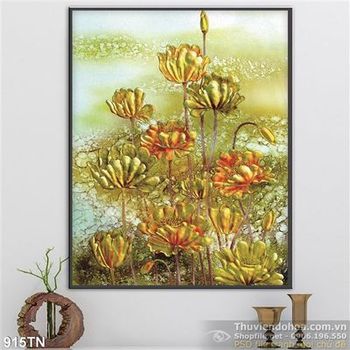 Tranh giả ngọc hoa sen trang trí