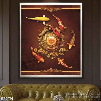 Tranh giả ngọc cá Koi
