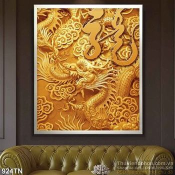 Tranh điêu khắc gỗ rồng phù điêu