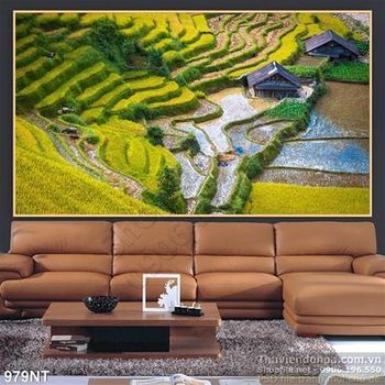 Tranh ruộng lúa bậc thang chín vàng