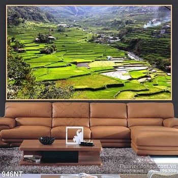 Tranh ruộng bậc thang miền núi Tây Bắc