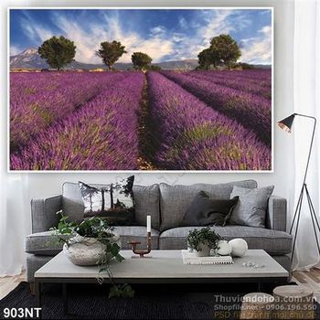 Tranh công viên hoa Lavender