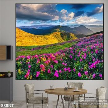 Tranh đồi hoa mùa hồng