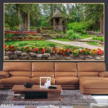 Tranh cảnh quan sân vườn đẹp