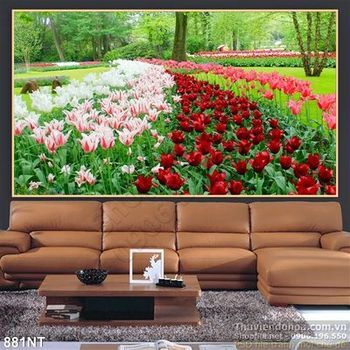 Tranh công viên hoa tulip