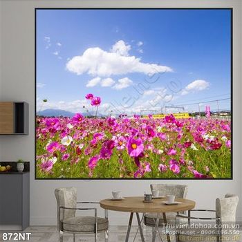 Tranh cánh đồng hoa hồ điệp