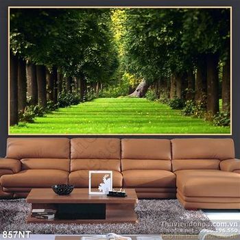 Tranh con đường và hàng cây