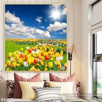 Tranh cánh đồng hoa tulip