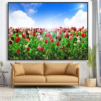 Tranh vườn hoa tulip muôn mùa